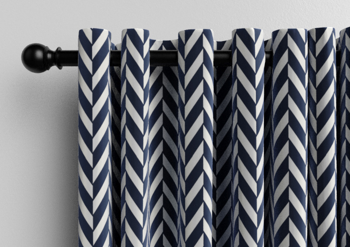 Chevron Stripe, Navy - Made to Measure Curtains - Image 12